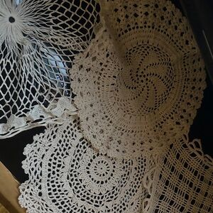 Elegant Cream Crochet Doilies Set